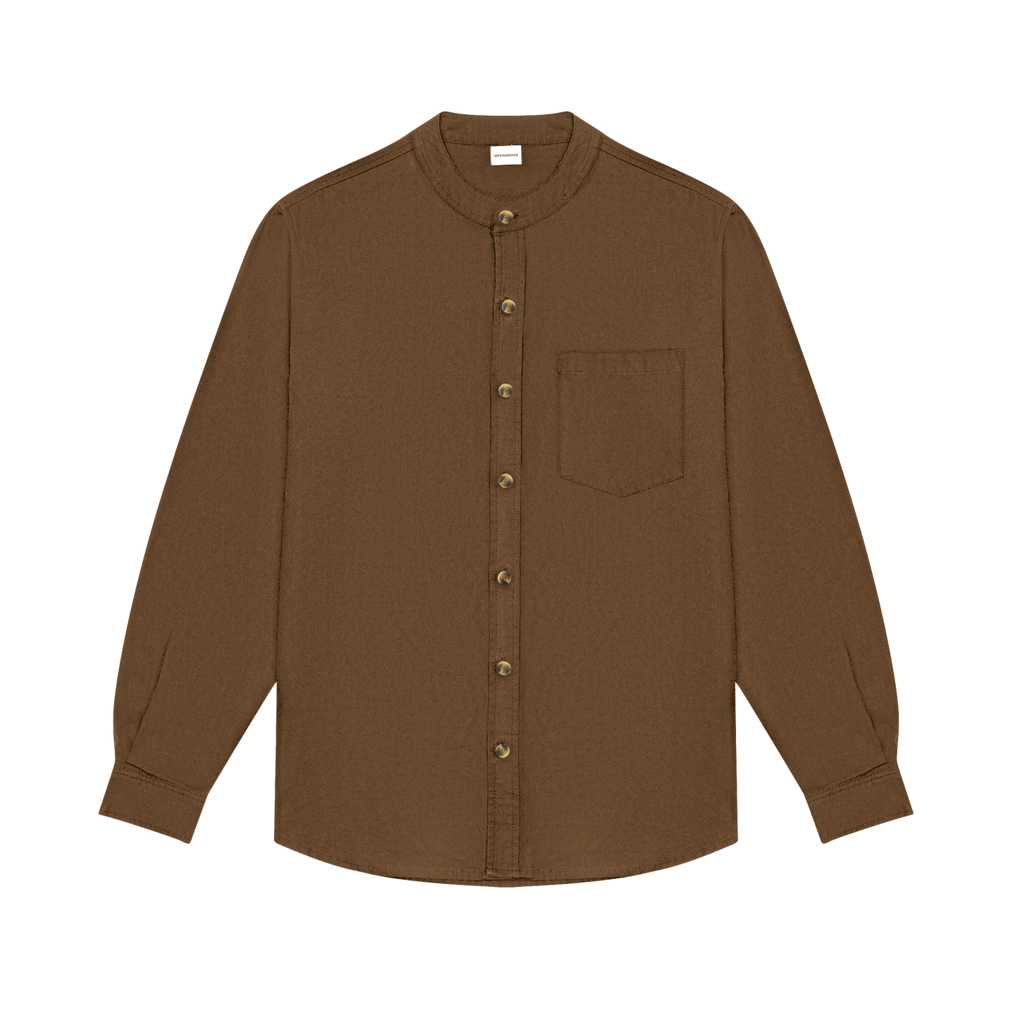 Monk Collar Button Down Shirt