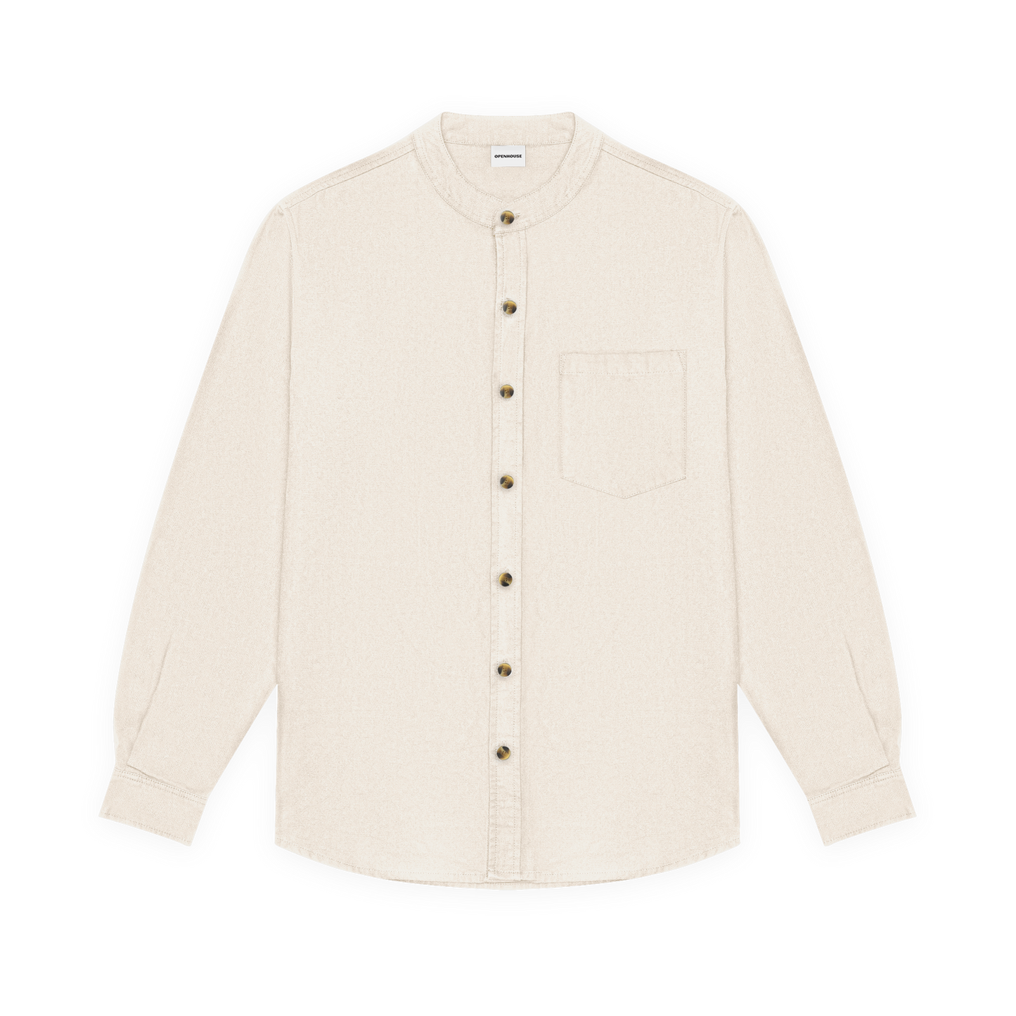 Monk Collar Button Down Shirt