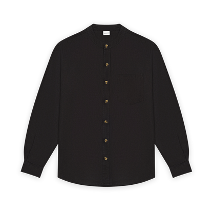 Monk Collar Button Down Shirt