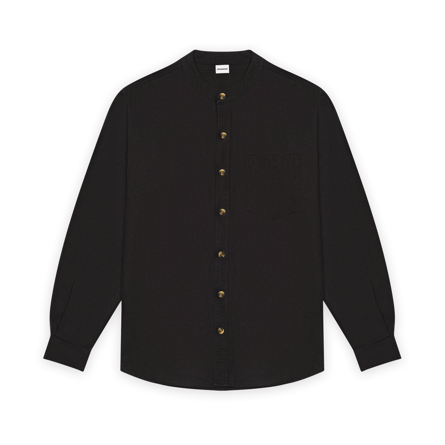 Monk Collar Button Down Shirt