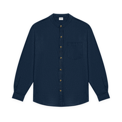 Monk Collar Button Down Shirt