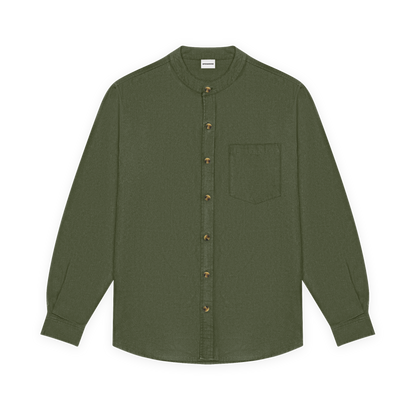 Monk Collar Button Down Shirt